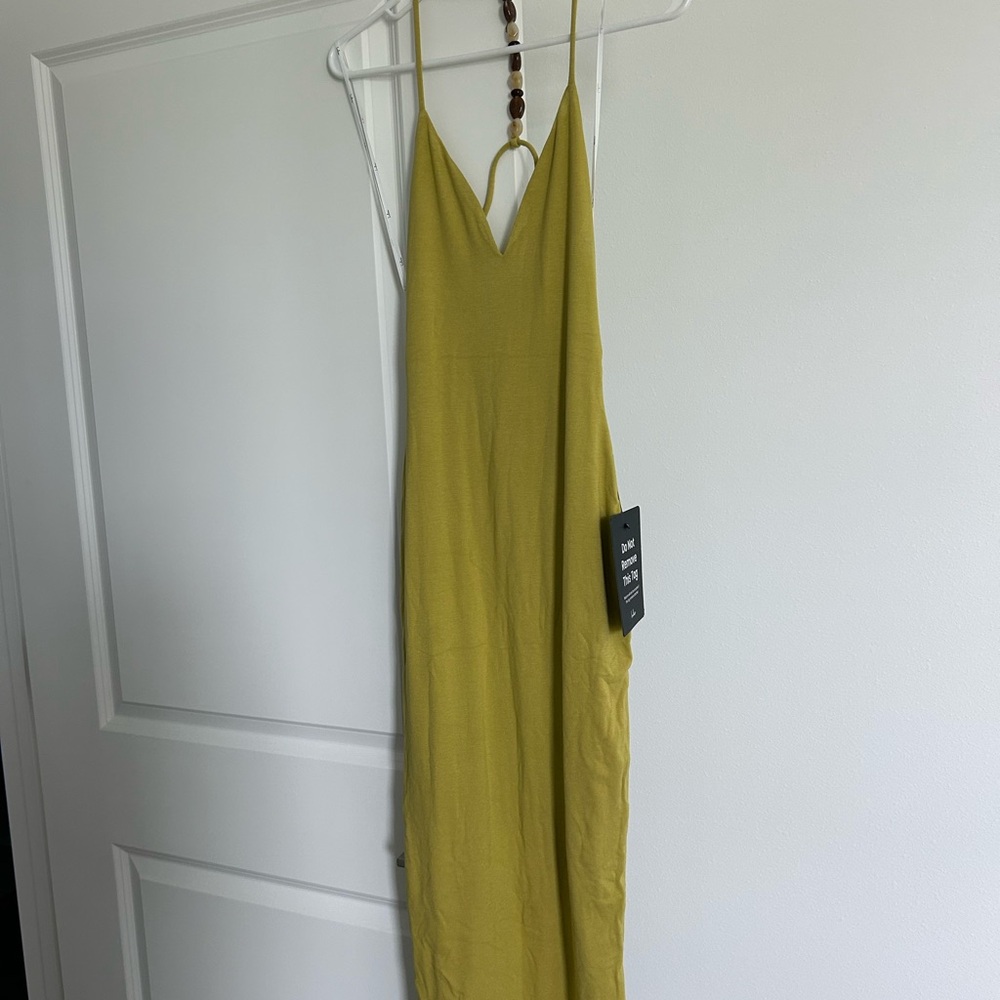 Lulus Maxi Dress Womens Medium with beaded back strap and plunging back